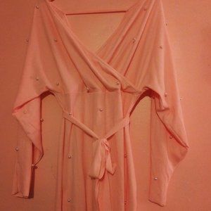 Pearl Studded Pink Party Dress
